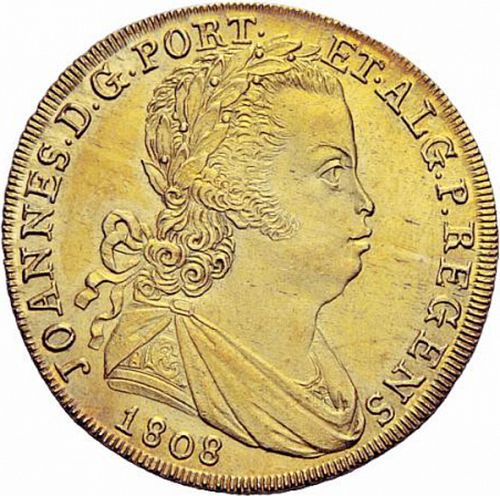 6400 Réis ( Peça ) Obverse Image minted in PORTUGAL in 1808 (1799-16 - Joâo <small>- Príncipe Regente</small>)  - The Coin Database