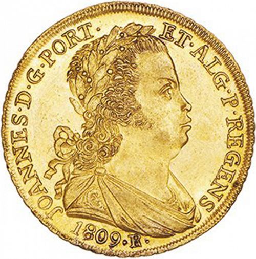6400 Réis ( Peça ) Obverse Image minted in PORTUGAL in 1809R (1799-16 - Joâo <small>- Príncipe Regente</small>)  - The Coin Database