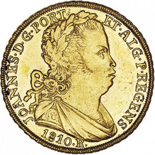 6400 Réis ( Peça ) Obverse Image minted in PORTUGAL in 1810R (1799-16 - Joâo <small>- Príncipe Regente</small>)  - The Coin Database
