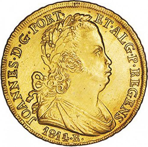 6400 Réis ( Peça ) Obverse Image minted in PORTUGAL in 1814R (1799-16 - Joâo <small>- Príncipe Regente</small>)  - The Coin Database
