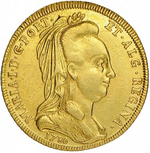 6400 Réis ( Peça ) Obverse Image minted in PORTUGAL in 1786 (1786-99 - Maria I)  - The Coin Database