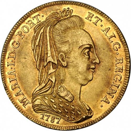 6400 Réis ( Peça ) Obverse Image minted in PORTUGAL in 1787 (1786-99 - Maria I)  - The Coin Database