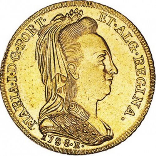 6400 Réis ( Peça ) Obverse Image minted in PORTUGAL in 1788R (1786-99 - Maria I)  - The Coin Database