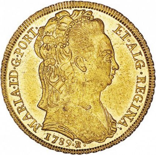 6400 Réis ( Peça ) Obverse Image minted in PORTUGAL in 1789R (1786-99 - Maria I)  - The Coin Database