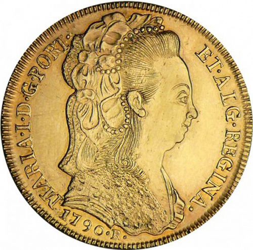 6400 Réis ( Peça ) Obverse Image minted in PORTUGAL in 1790R (1786-99 - Maria I)  - The Coin Database