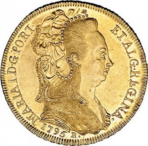 6400 Réis ( Peça ) Obverse Image minted in PORTUGAL in 1795R (1786-99 - Maria I)  - The Coin Database