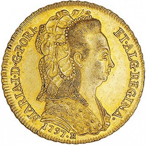 6400 Réis ( Peça ) Obverse Image minted in PORTUGAL in 1797R (1786-99 - Maria I)  - The Coin Database