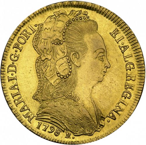 6400 Réis ( Peça ) Obverse Image minted in PORTUGAL in 1798R (1786-99 - Maria I)  - The Coin Database