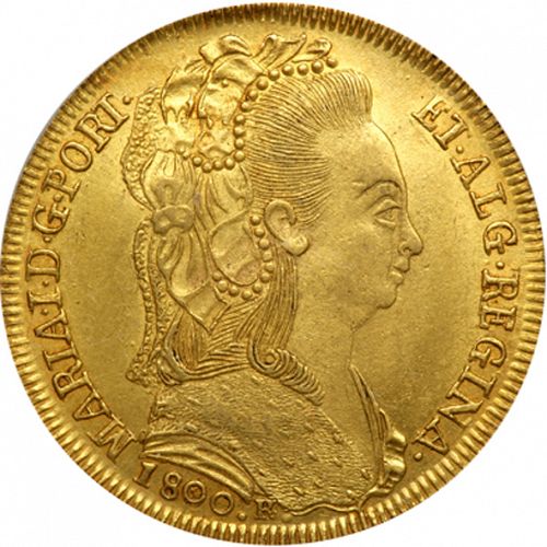 6400 Réis ( Peça ) Obverse Image minted in PORTUGAL in 1800R (1786-99 - Maria I)  - The Coin Database