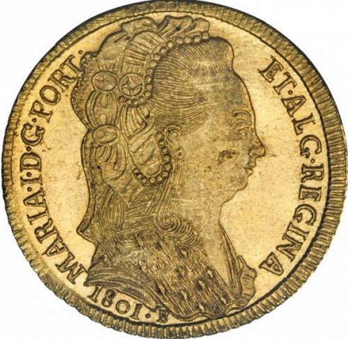 6400 Réis ( Peça ) Obverse Image minted in PORTUGAL in 1801B (1786-99 - Maria I)  - The Coin Database