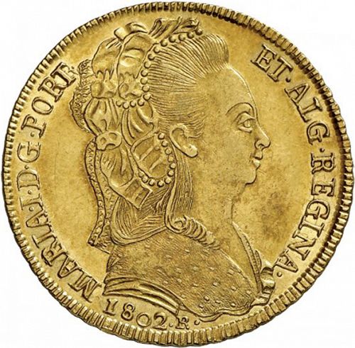 6400 Réis ( Peça ) Obverse Image minted in PORTUGAL in 1802R (1786-99 - Maria I)  - The Coin Database