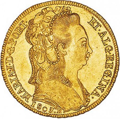 6400 Réis ( Peça ) Obverse Image minted in PORTUGAL in 1803R (1786-99 - Maria I)  - The Coin Database