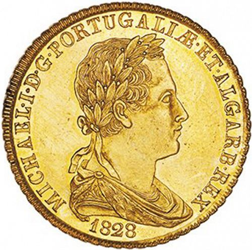 7500 Réis ( Peça ) Obverse Image minted in PORTUGAL in 1828 (1828-34 - Miguel I)  - The Coin Database