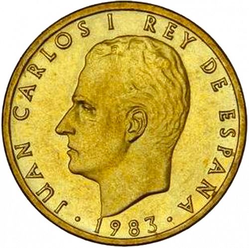 100 Pesetas Obverse Image minted in SPAIN in 1983 (1982-01  -  JUAN CARLOS I - New Design)  - The Coin Database