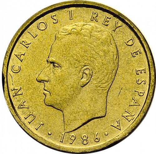 100 Pesetas Obverse Image minted in SPAIN in 1986 (1982-01  -  JUAN CARLOS I - New Design)  - The Coin Database