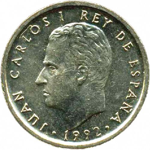 100 Pesetas Obverse Image minted in SPAIN in 1992 (1982-01  -  JUAN CARLOS I - New Design)  - The Coin Database