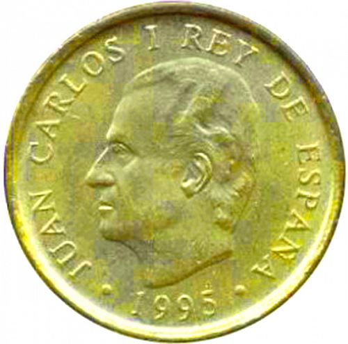 100 Pesetas Obverse Image minted in SPAIN in 1995 (1982-01  -  JUAN CARLOS I - New Design)  - The Coin Database