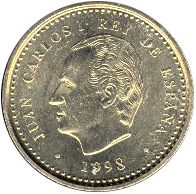 100 Pesetas Obverse Image minted in SPAIN in 1998 (1982-01  -  JUAN CARLOS I - New Design)  - The Coin Database