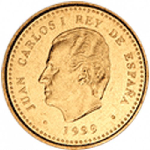 100 Pesetas Obverse Image minted in SPAIN in 1999 (1982-01  -  JUAN CARLOS I - New Design)  - The Coin Database