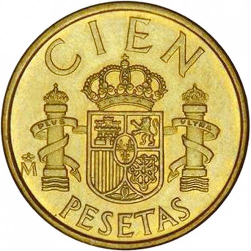 100 Pesetas Reverse Image minted in SPAIN in 1983 (1982-01  -  JUAN CARLOS I - New Design)  - The Coin Database