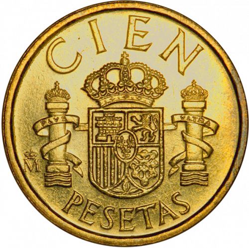 100 Pesetas Reverse Image minted in SPAIN in 1984 (1982-01  -  JUAN CARLOS I - New Design)  - The Coin Database