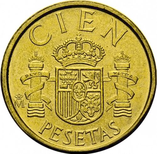 100 Pesetas Reverse Image minted in SPAIN in 1986 (1982-01  -  JUAN CARLOS I - New Design)  - The Coin Database