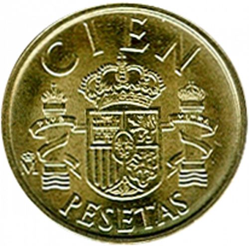 100 Pesetas Reverse Image minted in SPAIN in 1990 (1982-01  -  JUAN CARLOS I - New Design)  - The Coin Database