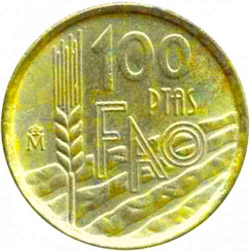 100 Pesetas Reverse Image minted in SPAIN in 1995 (1982-01  -  JUAN CARLOS I - New Design)  - The Coin Database