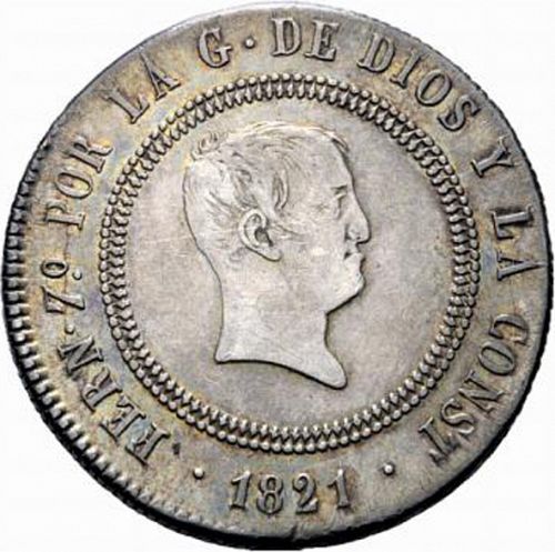 10 Reales Obverse Image minted in SPAIN in 1821LT (1821-33  -  FERNANDO VII - Vellon Coinage)  - The Coin Database