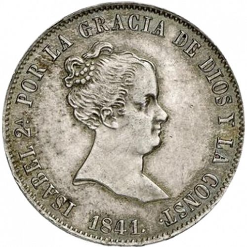10 Reales Obverse Image minted in SPAIN in 1841CL (1833-48  -  ISABEL II)  - The Coin Database