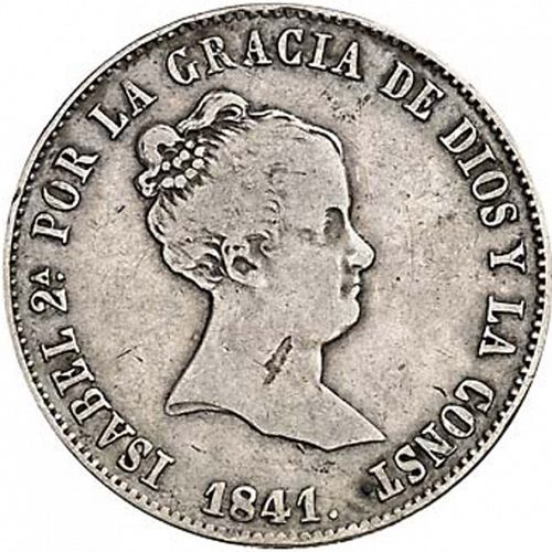 10 Reales Obverse Image minted in SPAIN in 1841RD (1833-48  -  ISABEL II)  - The Coin Database