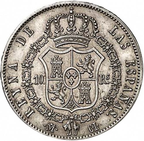 10 Reales Reverse Image minted in SPAIN in 1840CL (1833-48  -  ISABEL II)  - The Coin Database