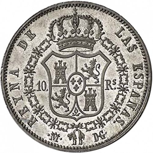 10 Reales Reverse Image minted in SPAIN in 1840DG (1833-48  -  ISABEL II)  - The Coin Database