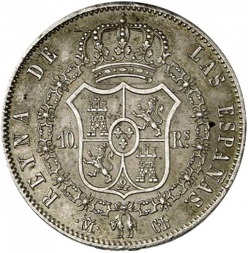 10 Reales Reverse Image minted in SPAIN in 1841CL (1833-48  -  ISABEL II)  - The Coin Database