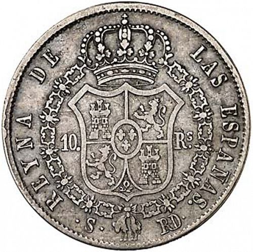 10 Reales Reverse Image minted in SPAIN in 1841RD (1833-48  -  ISABEL II)  - The Coin Database