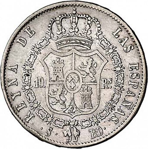 10 Reales Reverse Image minted in SPAIN in 1842RD (1833-48  -  ISABEL II)  - The Coin Database