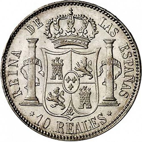 10 Reales Reverse Image minted in SPAIN in 1861 (1849-64  -  ISABEL II - Decimal Coinage)  - The Coin Database