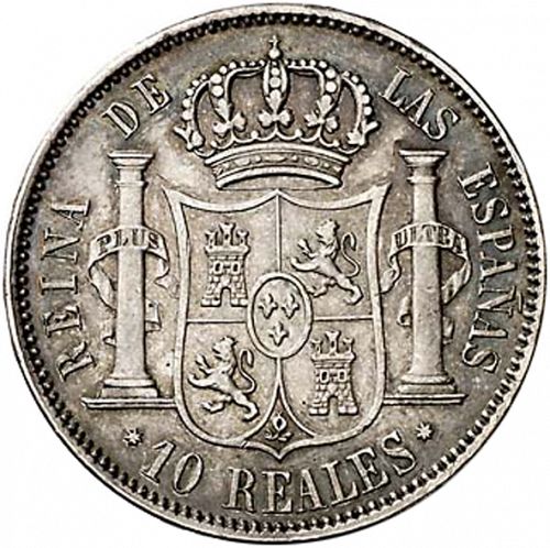 10 Reales Reverse Image minted in SPAIN in 1864 (1849-64  -  ISABEL II - Decimal Coinage)  - The Coin Database