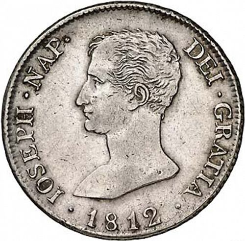 10 Reales Obverse Image minted in SPAIN in 1812RN (1808-13  -  JOSE NAPOLEON - Vellon cng.)  - The Coin Database