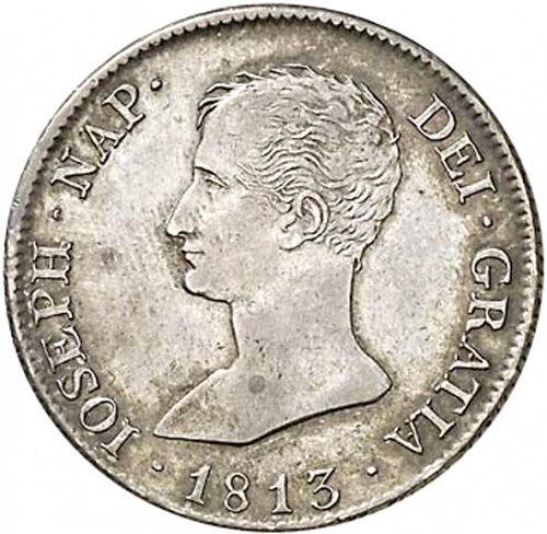 10 Reales Obverse Image minted in SPAIN in 1813RN (1808-13  -  JOSE NAPOLEON - Vellon cng.)  - The Coin Database