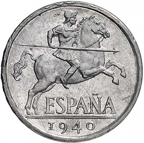 10 Céntimos Obverse Image minted in SPAIN in 1940 (1936-75  -  NATIONALIST GOVERMENT)  - The Coin Database