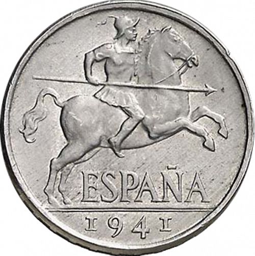 10 Céntimos Obverse Image minted in SPAIN in 1941 (1936-75  -  NATIONALIST GOVERMENT)  - The Coin Database