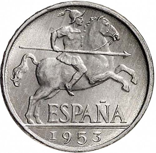 10 Céntimos Obverse Image minted in SPAIN in 1953 (1936-75  -  NATIONALIST GOVERMENT)  - The Coin Database