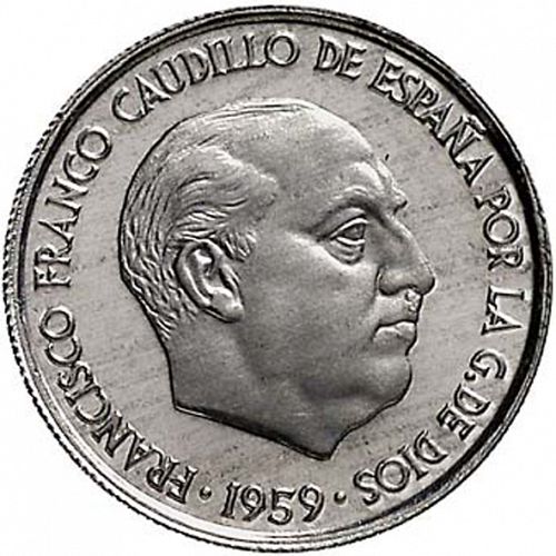 10 Céntimos Obverse Image minted in SPAIN in 1959 (1936-75  -  NATIONALIST GOVERMENT)  - The Coin Database