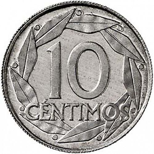 10 Céntimos Reverse Image minted in SPAIN in 1959 (1936-75  -  NATIONALIST GOVERMENT)  - The Coin Database