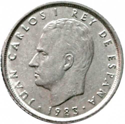 10 Pesetas Obverse Image minted in SPAIN in 1983 (1982-01  -  JUAN CARLOS I - New Design)  - The Coin Database