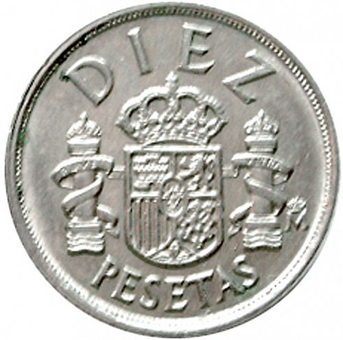 10 Pesetas Reverse Image minted in SPAIN in 1983 (1982-01  -  JUAN CARLOS I - New Design)  - The Coin Database