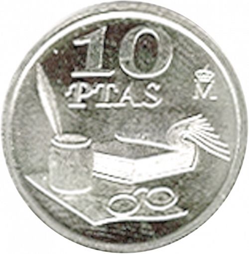 10 Pesetas Reverse Image minted in SPAIN in 1995 (1982-01  -  JUAN CARLOS I - New Design)  - The Coin Database