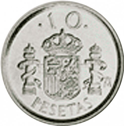 10 Pesetas Reverse Image minted in SPAIN in 1999 (1982-01  -  JUAN CARLOS I - New Design)  - The Coin Database