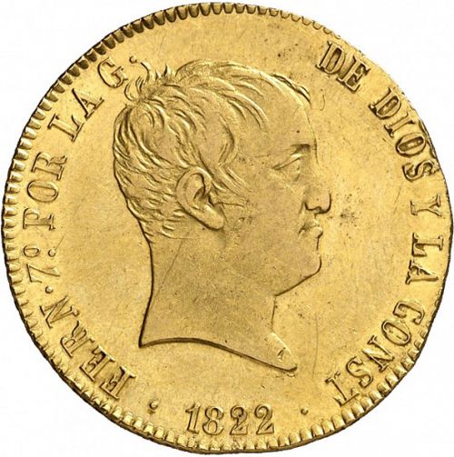 160 Reales Obverse Image minted in SPAIN in 1822SR (1821-33  -  FERNANDO VII - Vellon Coinage)  - The Coin Database